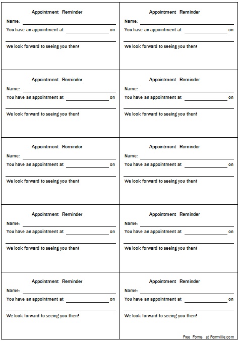 appointment cards template 7