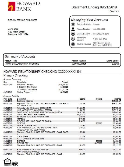 bank statement template 15