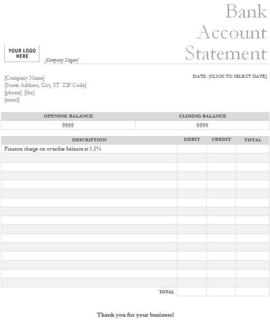 bank statement template 18