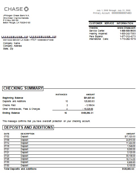 bank statement template 29