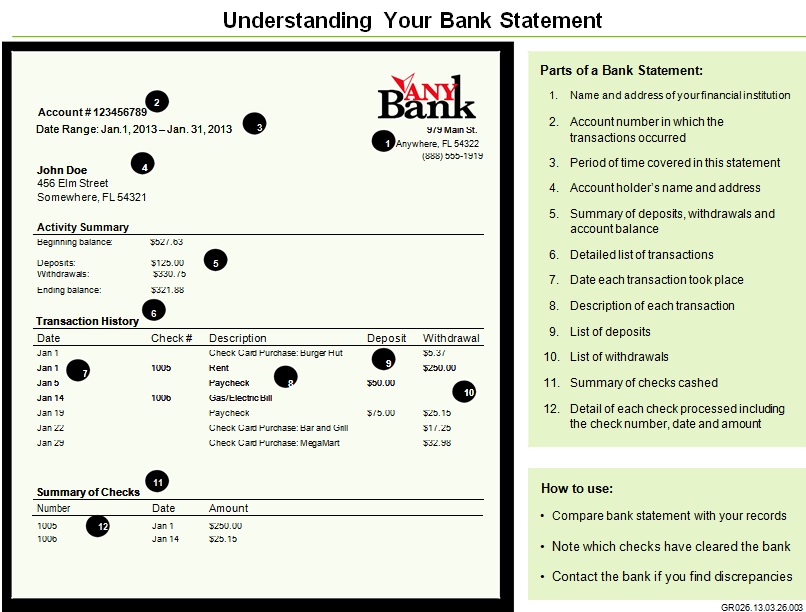bank statement template 7