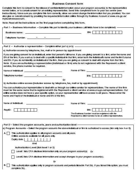 business consent form