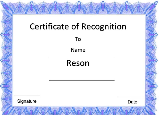 certificate of recognition 30