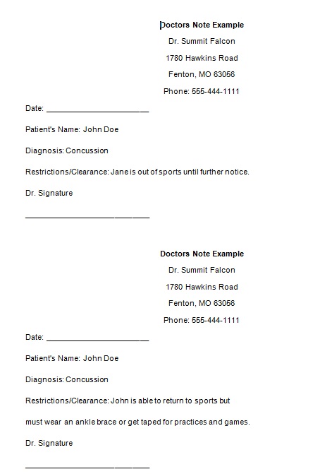 doctors note template 11