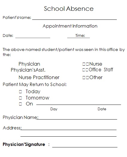 doctors note template 22