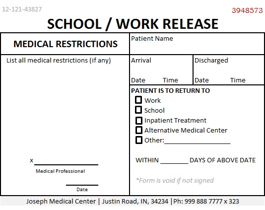 doctors note template