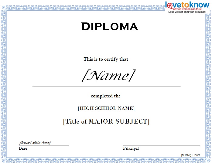 high school diploma template 10
