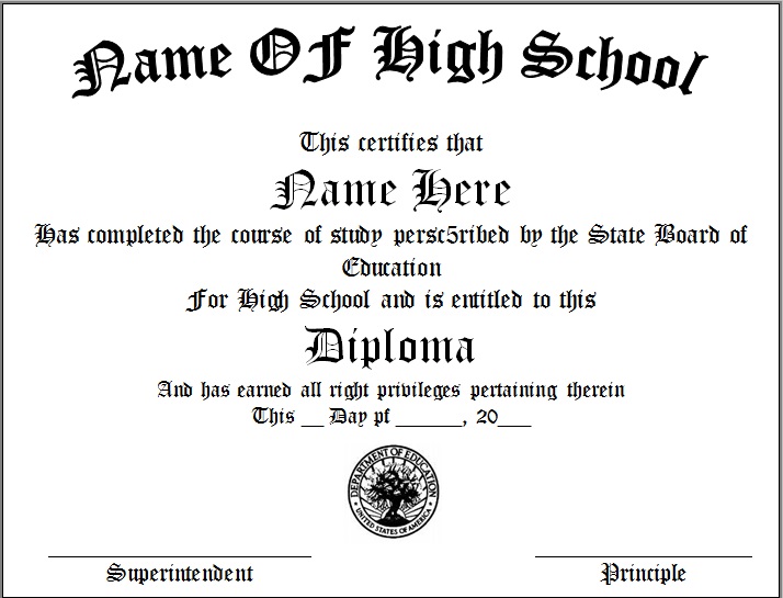 high school diploma template 2