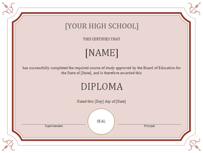 high school diploma template 25