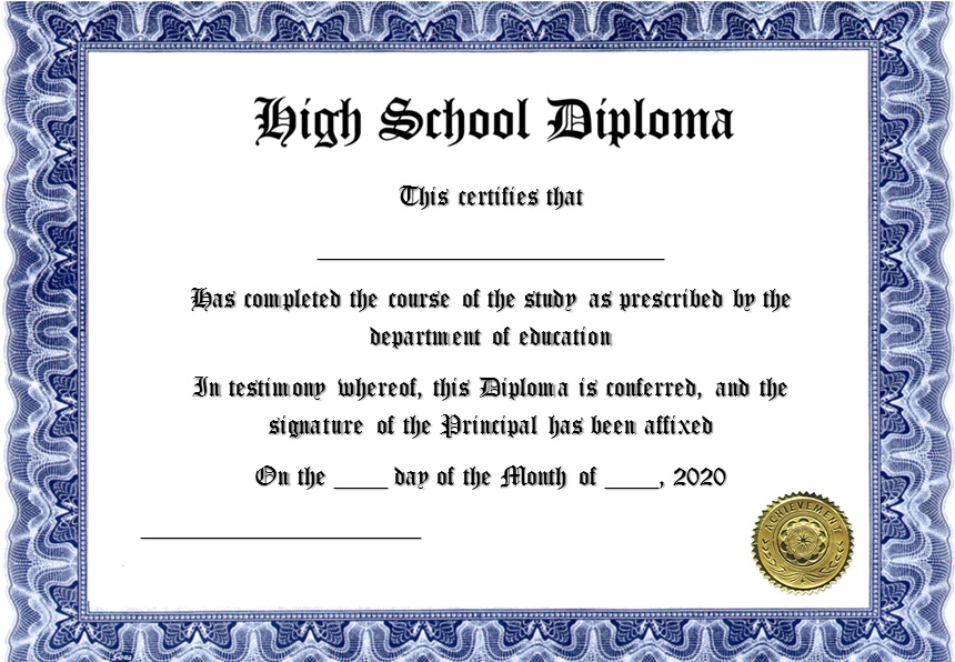 high school diploma template 27