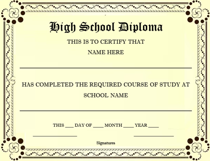 high school diploma template 28