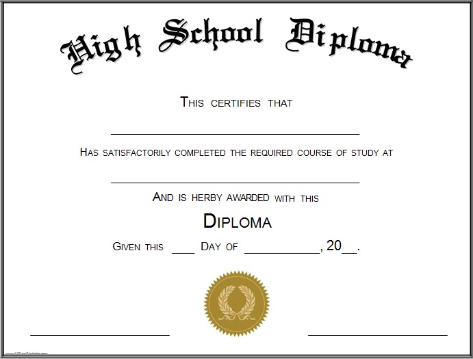 high school diploma template 4