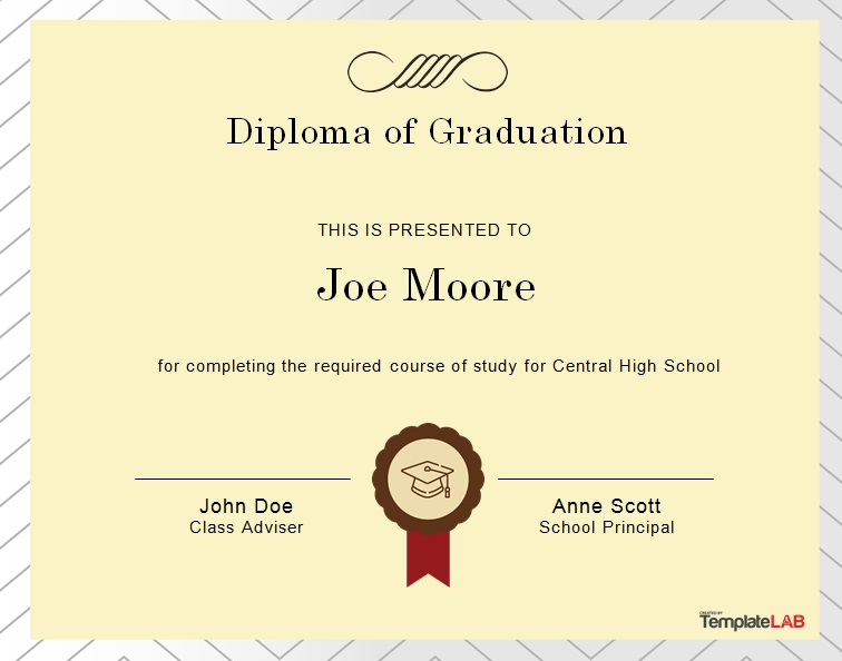 high school diploma template 6
