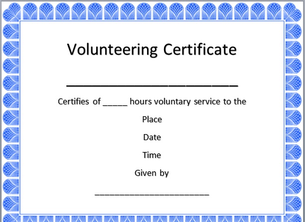 volunteering certificate template 11