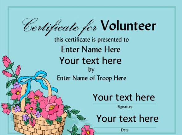 volunteering certificate template 15