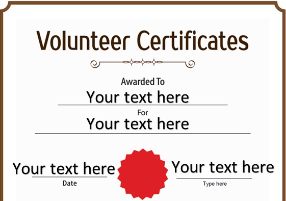 volunteering certificate template 2