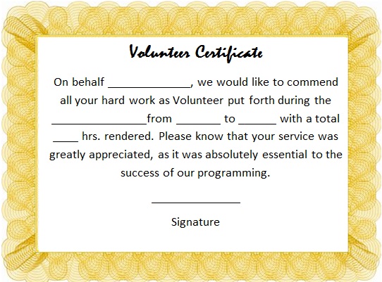 volunteering certificate template 21
