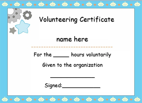 volunteering certificate template 24
