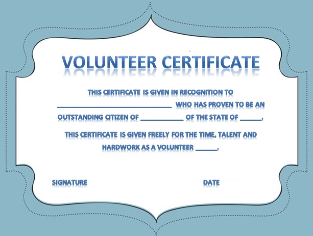 volunteering certificate template 31
