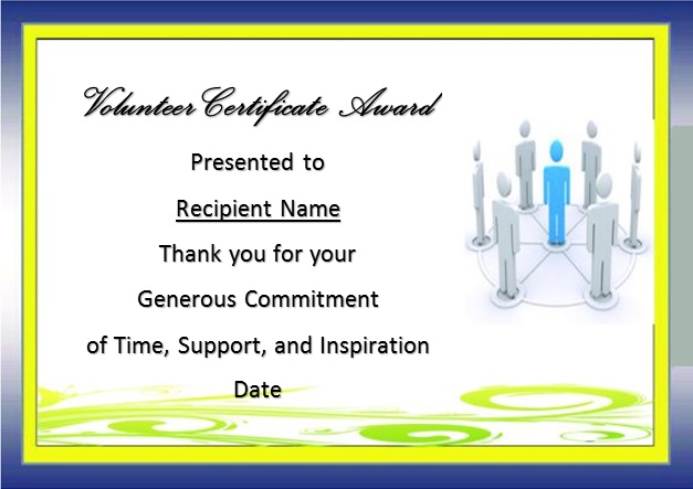 volunteering certificate template 5