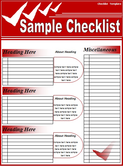 checklist template 14
