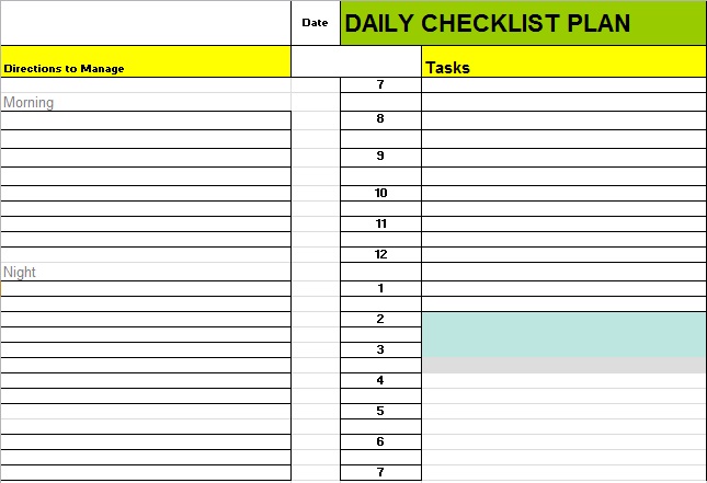 checklist template 5