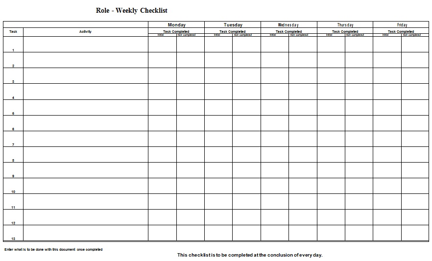 checklist template 8