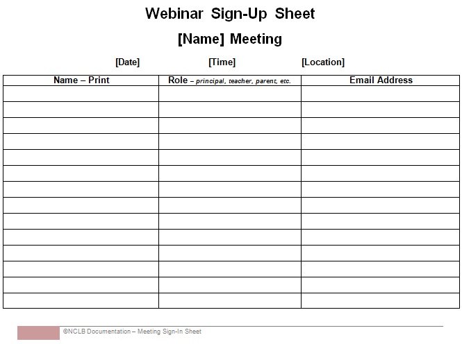 email sign up sheet template 13