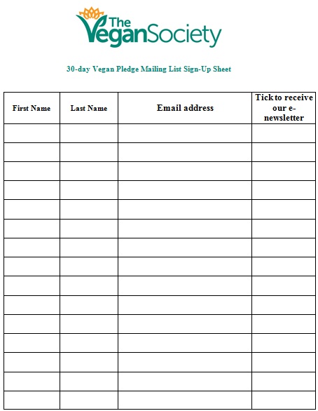 email sign up sheet template 5