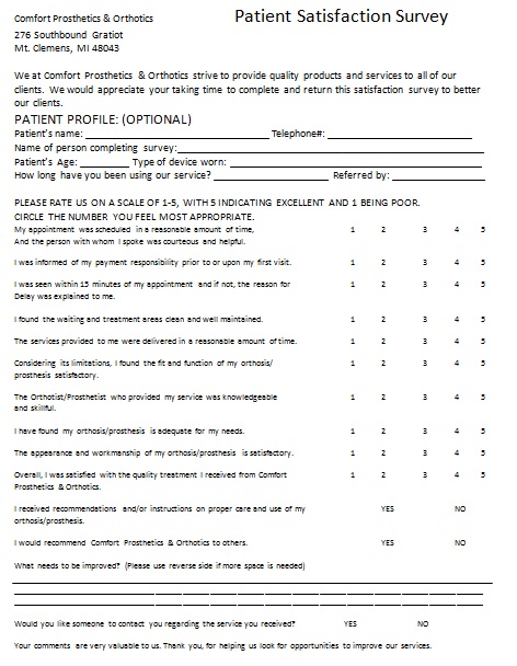 patient satisfaction survey template 12