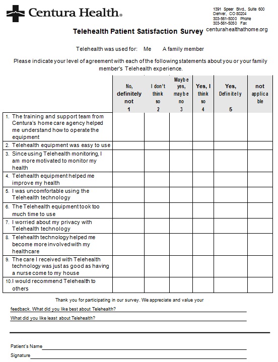 patient satisfaction survey template 16
