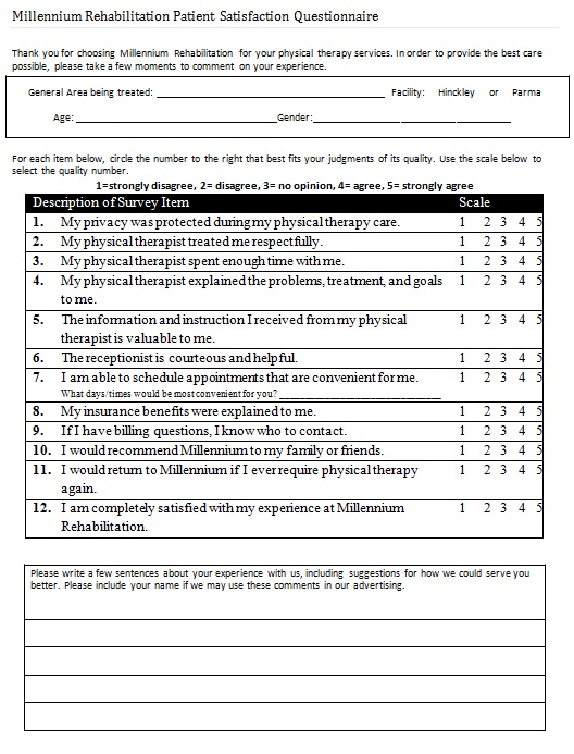 patient satisfaction survey template 26