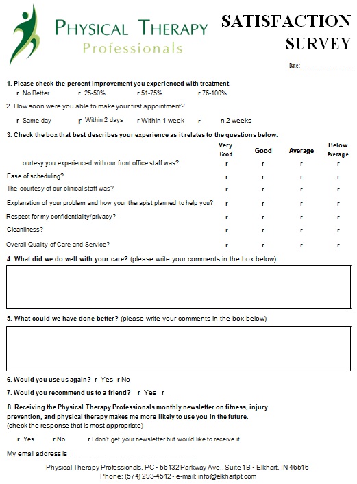 patient satisfaction survey template 30