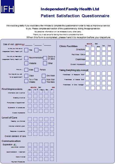 patient satisfaction survey template 31