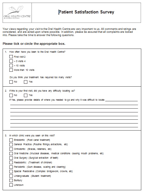 patient satisfaction survey template 5