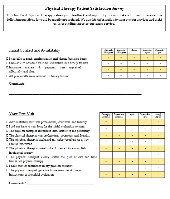 patient satisfaction survey template 8