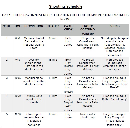 shooting schedule template 19