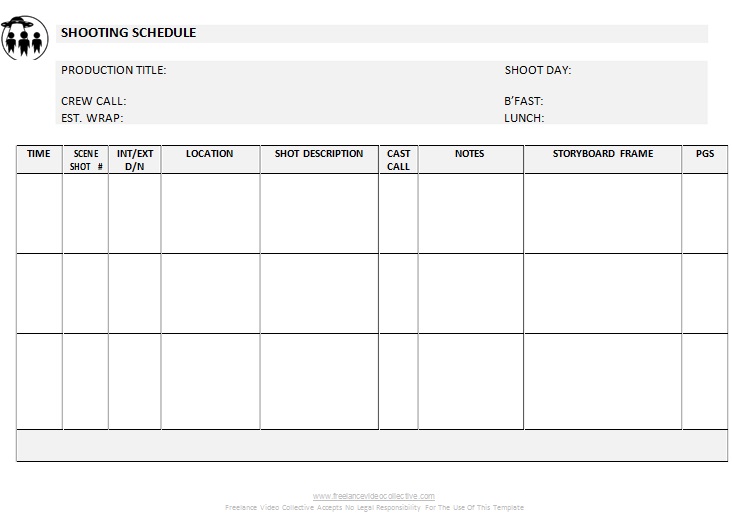 shooting schedule template 22