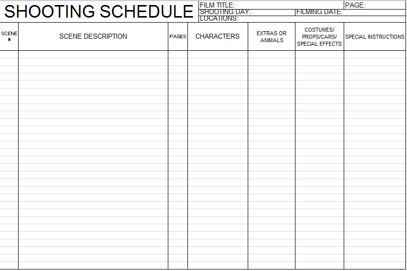 shooting schedule template 7