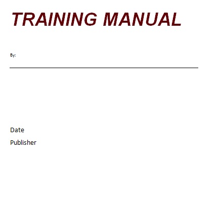 training manual template 21