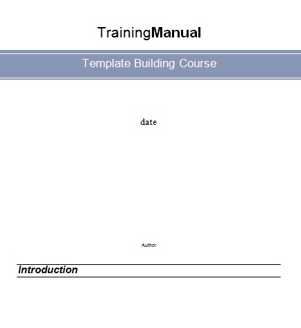 training manual template 27