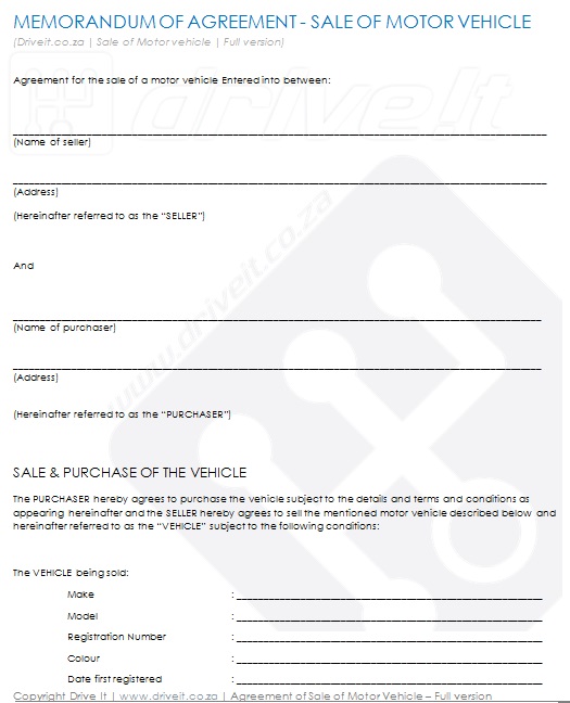 vehicle purchase agreement 10