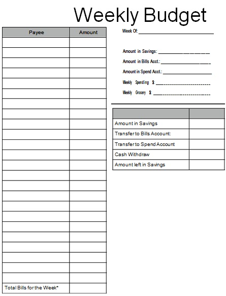 weekly budget template 20