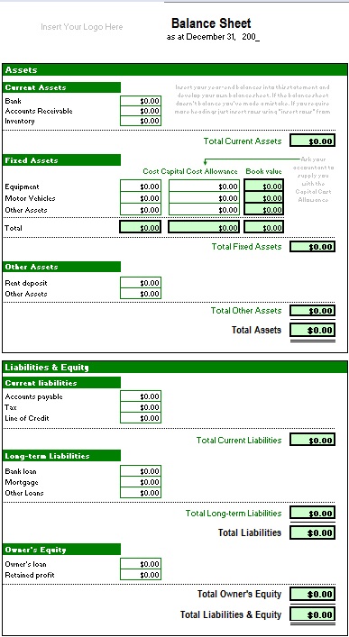 balance sheet template 2