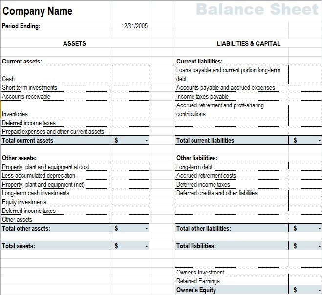 balance sheet template 3