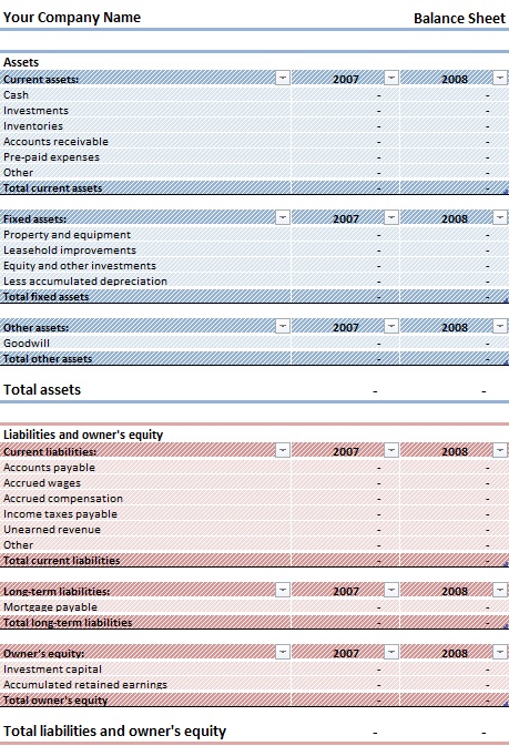 balance sheet template 9