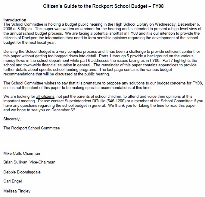 citizen guide school budget