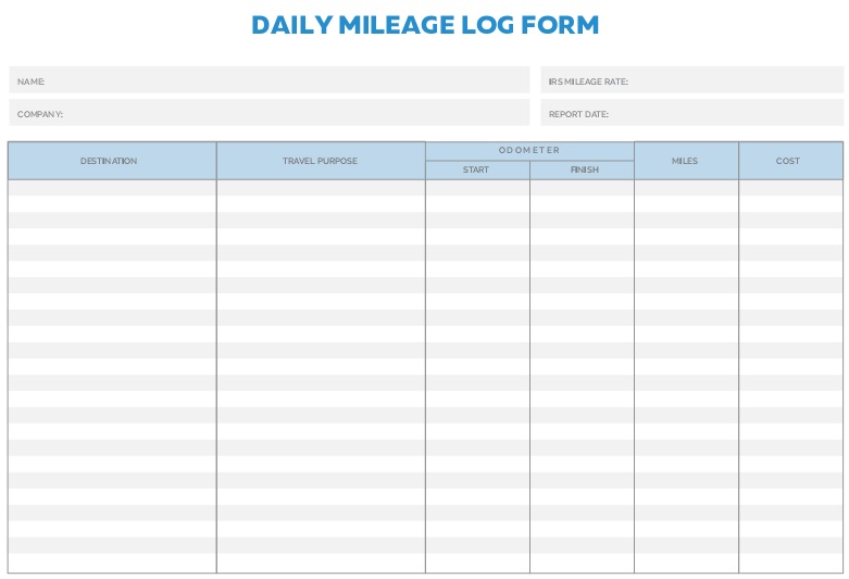 daily mileage log form