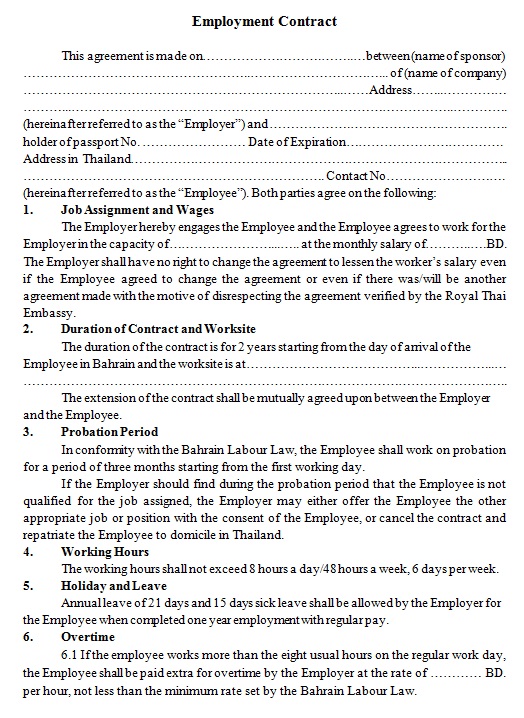 employment contract template 25