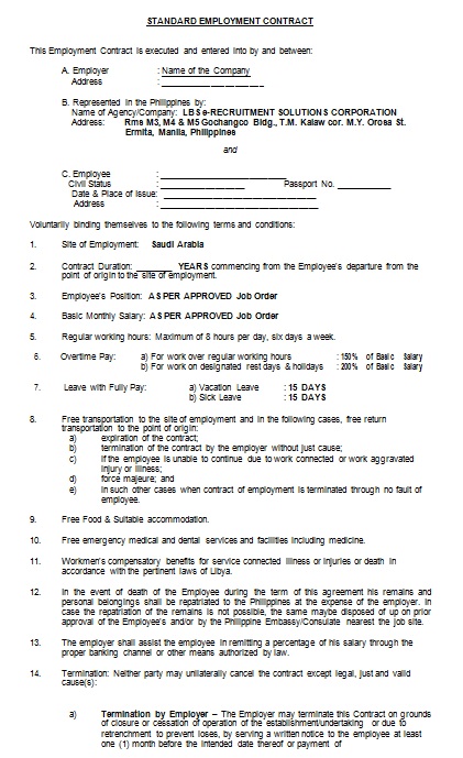 employment contract template 5